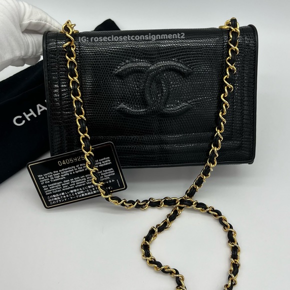 ❌SOLD❌Authentic Chanel vintage Lizard skin flap chain bag - Picture 4 of 17